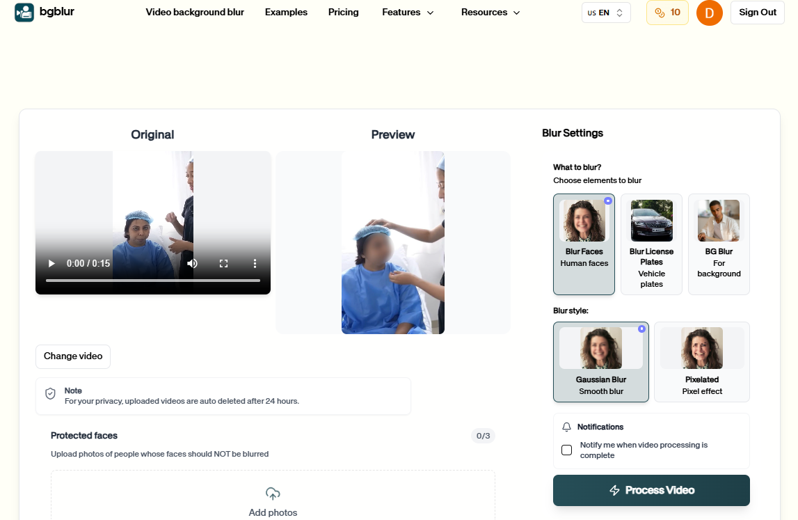BGBlur Medical Video Editor