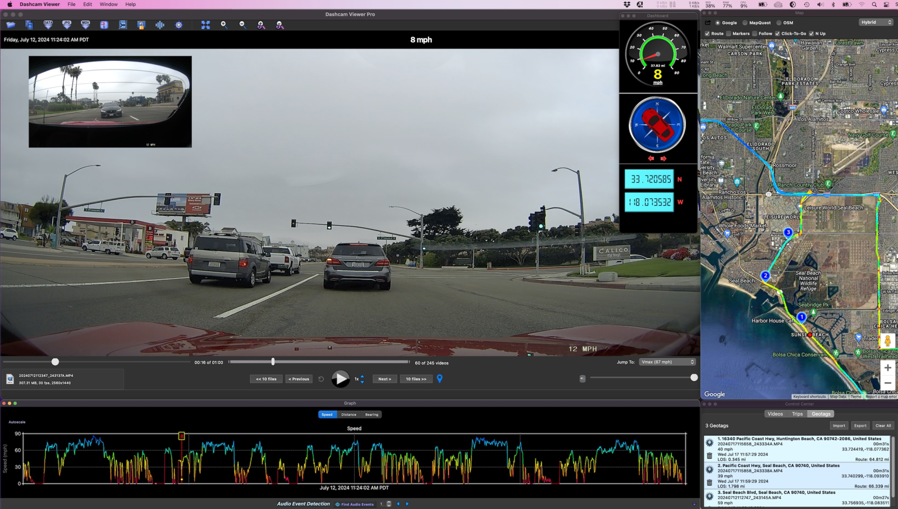 DashCam Viewer Software Interface
