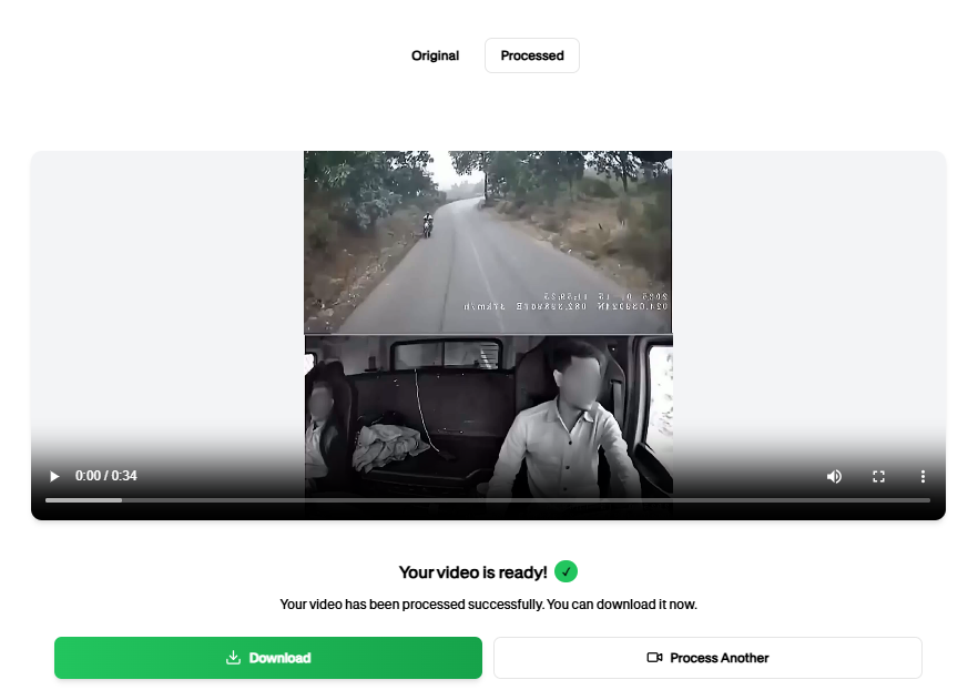 गोपनीयता-संरक्षित डैशकैम वीडियो डाउनलोड करें