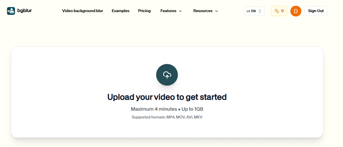 BGBlur पर डैशकैम वीडियो अपलोड करें